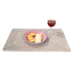Artifacts Rattan Rectangular Placemat, White Wash -High End Kitchen b6f1c0b80d38c948 1417 w800 h800 b1 p0