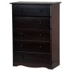 100% Solid Wood 5-Drawer Chest, Java