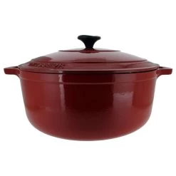 Chasseur 7.1-quart French Enameled Cast Iron Round Dutch Oven, Red