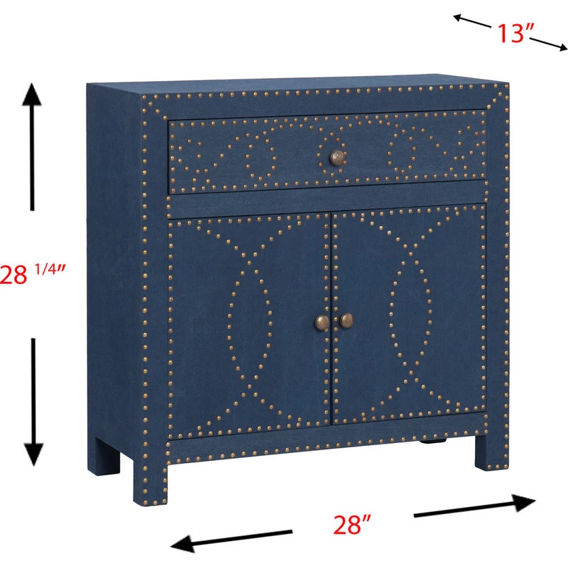 Florian Double-Door Cabinet, Navy 4 Florian Double-Door Cabinet, Navy - Image 4