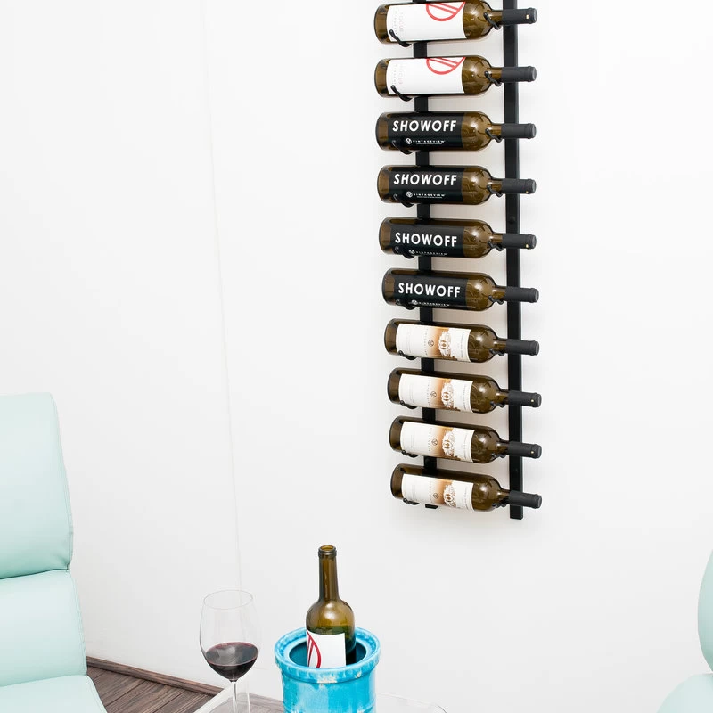 W Series Wine Rack 4 Wall Mounted Metal Bottle Storage, Matte Black, 12 Bottles 2 W Series Wine Rack 4 Wall Mounted Metal Bottle Storage, Matte Black, 12 Bottles - Image 2