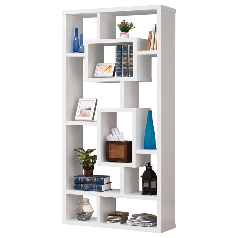 Coaster Cappuccino Bookshelf With Rectangular Shelves, White 1 Coaster Cappuccino Bookshelf With Rectangular Shelves, White