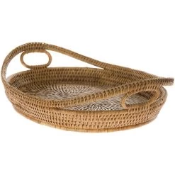 La Jolla Oval Rattan Tray With Looped Handles, Honey-Brown 5 La Jolla Oval Rattan Tray With Looped Handles, Honey-Brown -High End Kitchen c2f1f53e062d3610 3550 w800 h800 b1 p0
