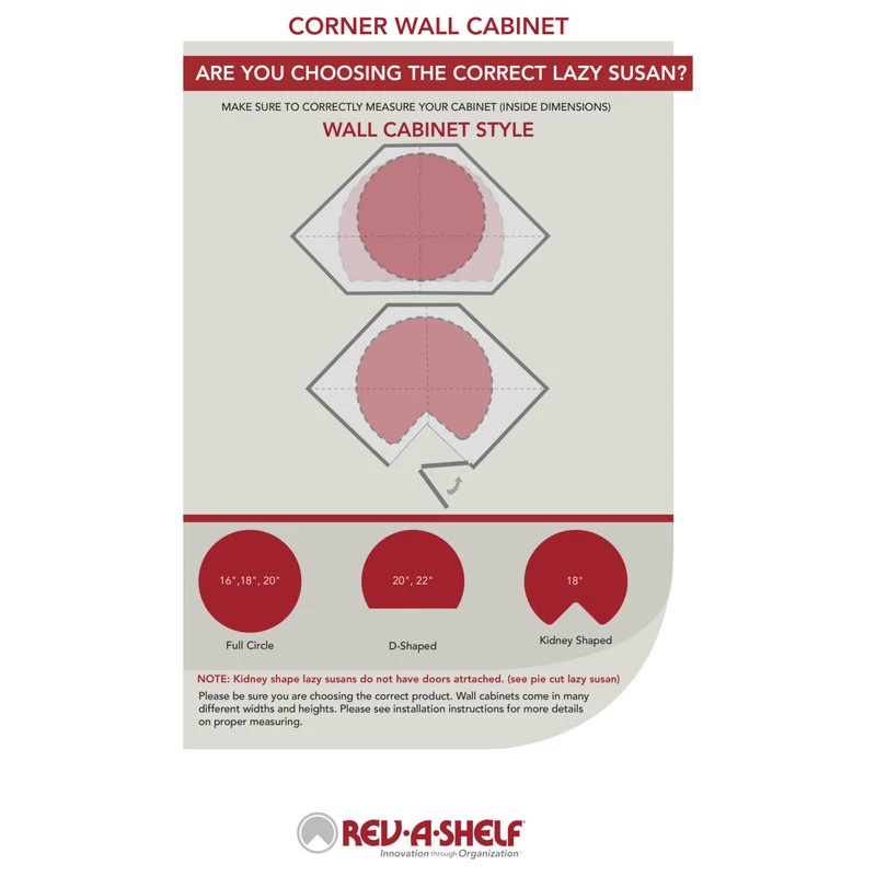 Polymer Full-Circle 2-Shelf Lazy Susan For Corner Wall Cabinet, White, 18"W 3 Polymer Full-Circle 2-Shelf Lazy Susan For Corner Wall Cabinet, White, 18"W - Image 3