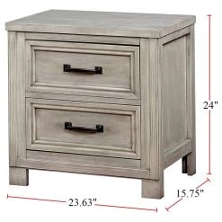 Transitional Nightstand, 2 Storage Drawers And USB Charging Port, Antique White -High End Kitchen c7c161d10128d4a7 2569 w800 h800 b1 p0