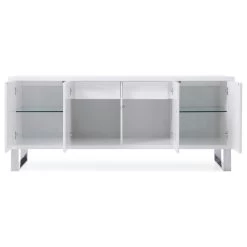 70.6" Modern Neve Buffet White Lacquer Polished Stainless Steel Legs -High End Kitchen c951d2540e332f33 8169 w800 h800 b1 p0