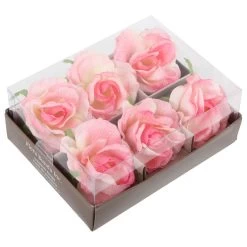 French Rose Napkin Rings, Pink, Set Of 6