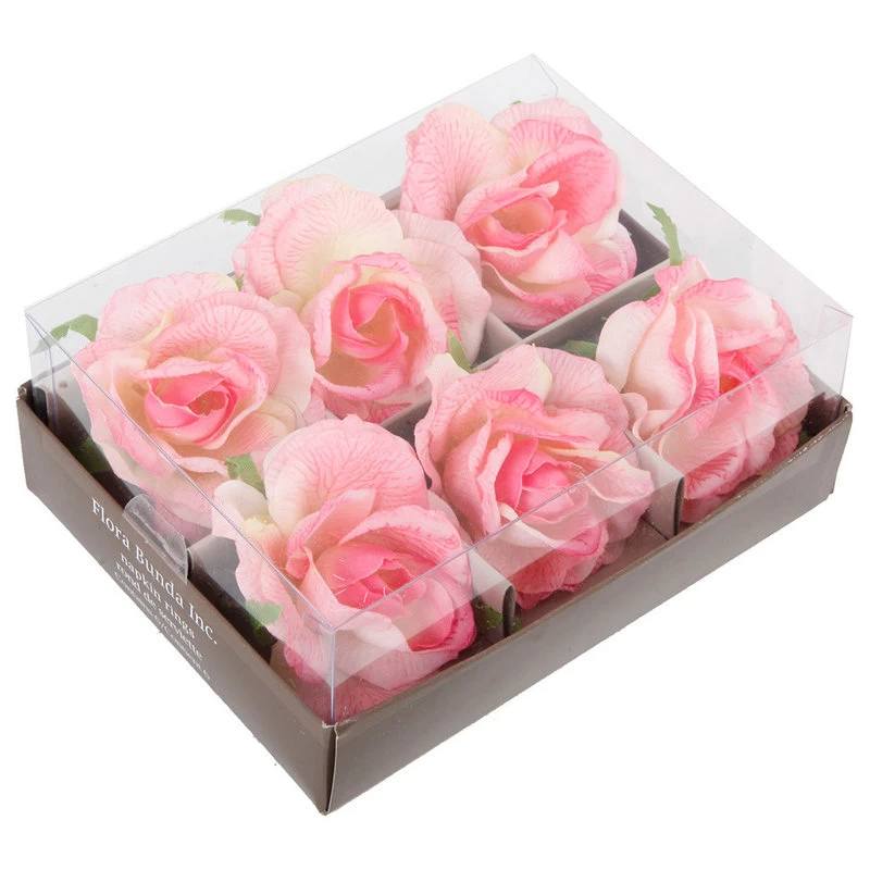 French Rose Napkin Rings, Pink, Set Of 6 1 French Rose Napkin Rings, Pink, Set Of 6