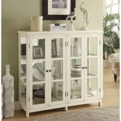 Bowery Hill 4 Door Curio Cabinet In White -High End Kitchen d261335c0be334a0 2185 w800 h800 b0 p0