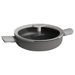 Leo 10.25" Non-Stick Covered 2-Handle Saute Pan, Grey. 10