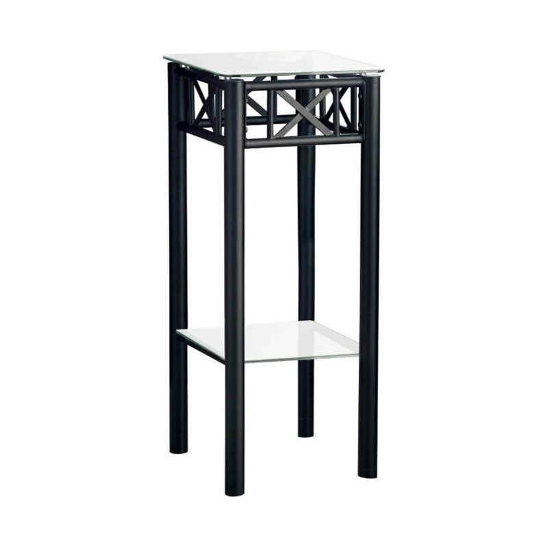 Accent Table Side End Plant Stand Square Living Room Bedroom Metal Black 3 Accent Table Side End Plant Stand Square Living Room Bedroom Metal Black - Image 3