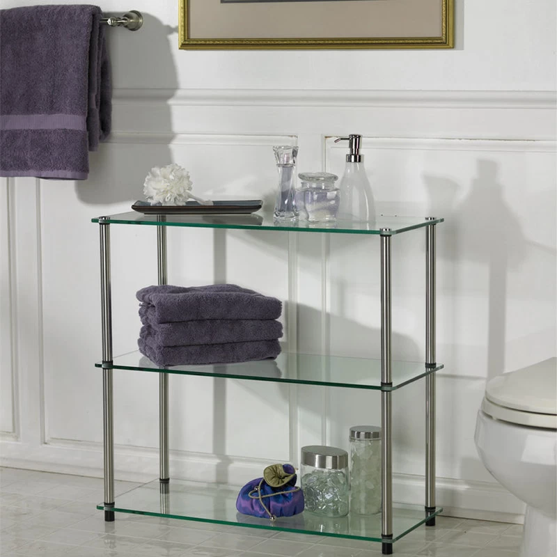 Convenience Concepts Designs2Go Classic Glass 3 Shelf Bookshelf R2-160 4 Convenience Concepts Designs2Go Classic Glass 3 Shelf Bookshelf R2-160 - Image 4