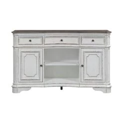 Server, Antique White Finish