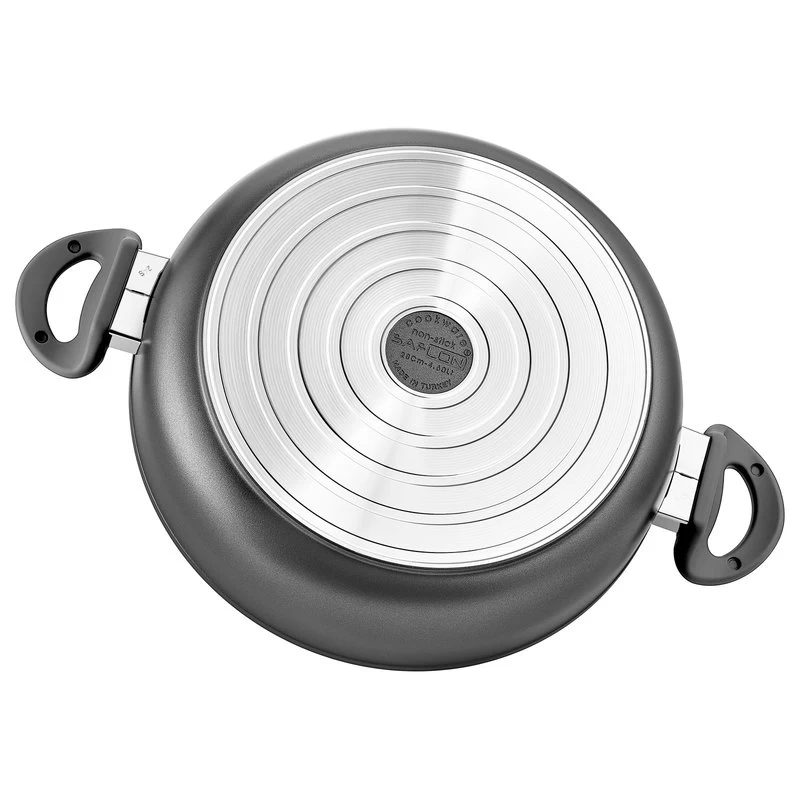 Saflon Titanium Nonstick Saute Use Pot With Glass Lid, PFOA Free, 5-Quart 4 Saflon Titanium Nonstick Saute Use Pot With Glass Lid, PFOA Free, 5-Quart - Image 4