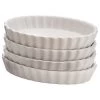 Chef's Tools 4-Piece Oval Creme Brelee Ramekin Set, White