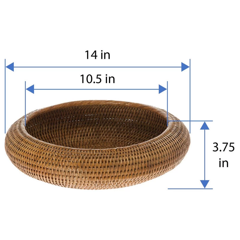 La Jolla Rattan Fruit Bowl, Honey-Brown 5 La Jolla Rattan Fruit Bowl, Honey-Brown - Image 5