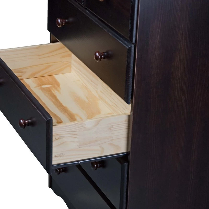 100% Solid Wood 5-Drawer Chest, Java 3 100% Solid Wood 5-Drawer Chest, Java - Image 3