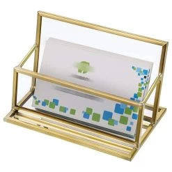 Vintage Gold Metal Name Card Display Stand