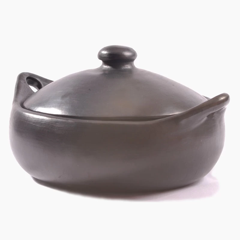 Ancient Cookware, Chamba Flat Clay Casserole, 13.5x15.8x8.5 3 Ancient Cookware, Chamba Flat Clay Casserole, 13.5x15.8x8.5 - Image 3