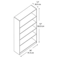 Universal 5 Shelf Bookcase In Pure White - Engineered Wood -High End Kitchen eac14a630c1842fe 3564 w800 h800 b1 p0