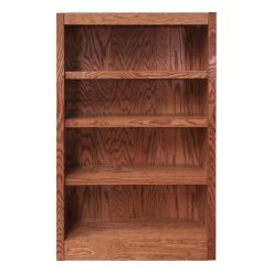 Traditional 48" Tall 4-Shelf Wood Bookcase In Dry Oak -High End Kitchen eaf1521c0fe42b5b 6255 w800 h800 b1 p0