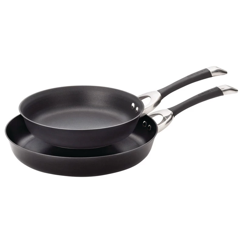 Symmetry Hard-Anodized Nonstick 10" And 12" French Skillets, Black 1 Symmetry Hard-Anodized Nonstick 10" And 12" French Skillets, Black