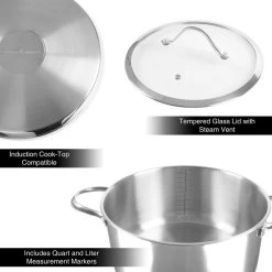6 Quart Stock Pot-Stainless Steel Pot, Lid By Classic Cuisine -High End Kitchen eb9145cb0a60cbe3 3093 w800 h800 b0 p0