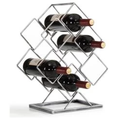 Danya B. Antique Silver Electroplated 6-Bottle Wine Rack