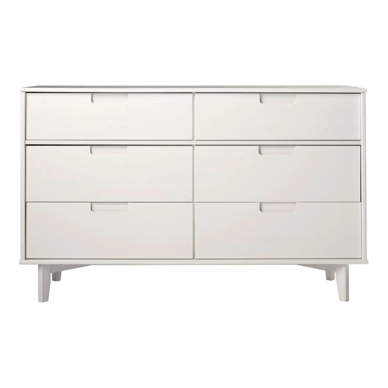 Walker Edison 6-Drawer Groove Handle Wood Dresser - White 3 Walker Edison 6-Drawer Groove Handle Wood Dresser - White - Image 3