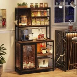 Tribesigns Bakers Rack Hutch, Kitchen Rack With Wine Cabinet And Glass Holder -High End Kitchen ed71621d03ef31fe 8528 w800 h800 b0 p0