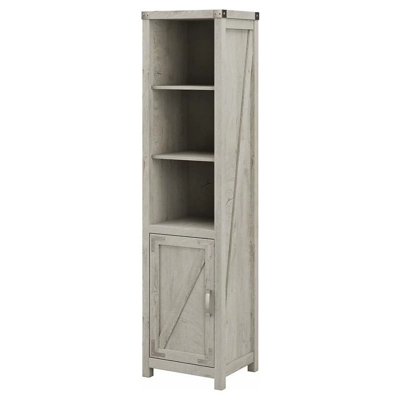 Cottage Grove Tall Narrow 5 Shelf Bookcase In Cottage White - Engineered Wood 1 Cottage Grove Tall Narrow 5 Shelf Bookcase In Cottage White - Engineered Wood