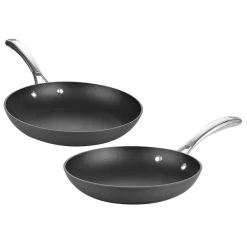 2 Piece Hard Anodize Nonstick Cookware Fry Pan Skillet Saute, 9.5"/11", Black -High End Kitchen efa12e650813a275 4195 w800 h800 b1 p0