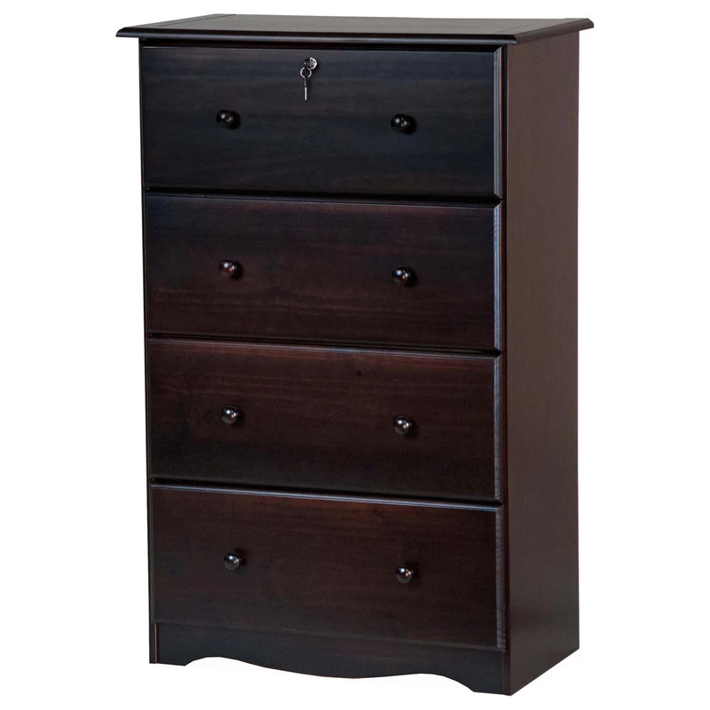 100% Solid Wood 4-Super Jumbo Drawer Chest, Java 1 100% Solid Wood 4-Super Jumbo Drawer Chest, Java