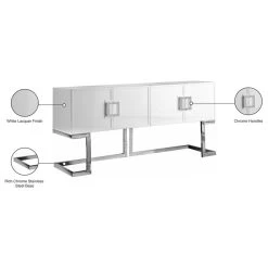 Beth Sideboard/Buffet, White, Chrome Base/Handles 10 Beth Sideboard/Buffet, White, Chrome Base/Handles -High End Kitchen f0c109c302740b9b 6424 w800 h800 b1 p0