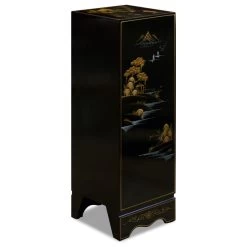 Black Lacquer Chinoiserie Chinese Pedestal Cabinet 8 Black Lacquer Chinoiserie Chinese Pedestal Cabinet -High End Kitchen f2412112019c43de 2957 w800 h800 b1 p0
