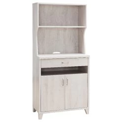 Smart Home Furniture 1-Shelf Modern Wood Baker's Cabinet In White Oak