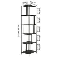 Henn&Hart 18" Blackened Bronze Metal Bookcase -High End Kitchen f2c1c67601ae470e 1938 w800 h800 b1 p0