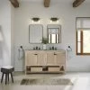 The Kerry Bathroom Vanity, Double Sink, 60", Natural, Freestanding