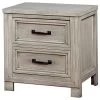 Transitional Nightstand, 2 Storage Drawers And USB Charging Port, Antique White