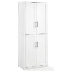 Crosley Savannah Tall Wooden Shaker Pantry In White