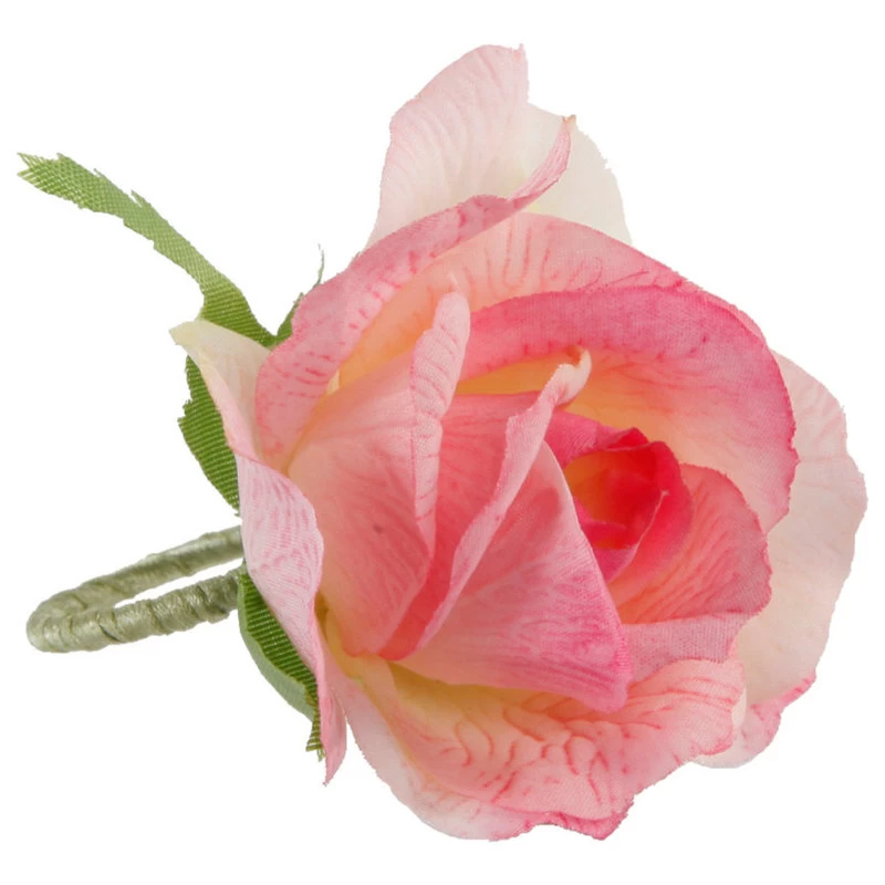 French Rose Napkin Rings, Pink, Set Of 6 2 French Rose Napkin Rings, Pink, Set Of 6 - Image 2