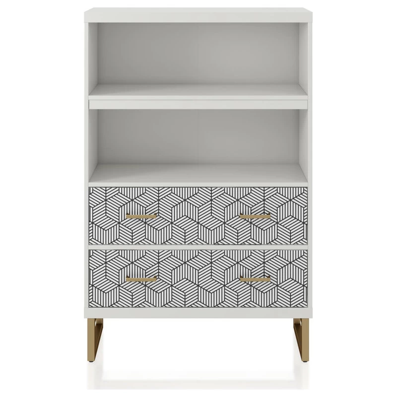 CosmoLiving By Cosmopolitan Scarlett Bookcase With Drawers, White 2 CosmoLiving By Cosmopolitan Scarlett Bookcase With Drawers, White - Image 2