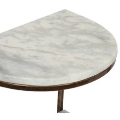 Greycliff Modern Glam Handcrafted Marble Half Round Etagere Bookcase -High End Kitchen f7810bf200385ebf 8966 w800 h800 b1 p0