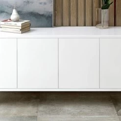 70.6" Modern Neve Buffet White Lacquer Polished Stainless Steel Legs -High End Kitchen f8213e3c0e332f2d 8169 w800 h800 b0 p0