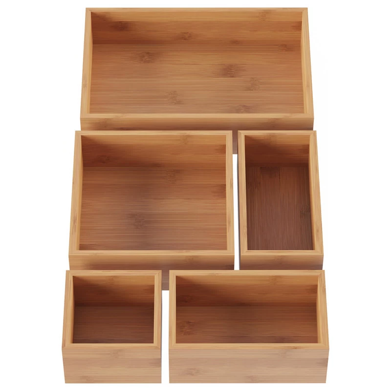 Lavish Home 5 Compartment Bamboo Modular Tray Drawer Divider 1 Lavish Home 5 Compartment Bamboo Modular Tray Drawer Divider