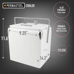 Permasteel 14 Quart Portable Picnic Cooler, White -High End Kitchen fc81a23f0102c58b 0009 w800 h800 b0 p0