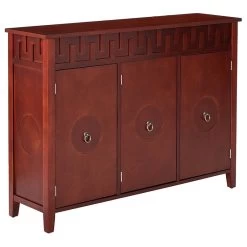 Mackenzie Walnut Wood Contemporary Sideboard Buffet Server Cabinet