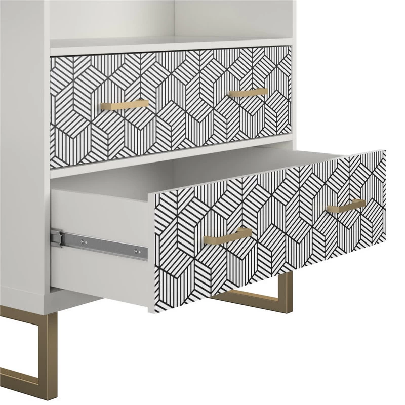 CosmoLiving By Cosmopolitan Scarlett Bookcase With Drawers, White 5 CosmoLiving By Cosmopolitan Scarlett Bookcase With Drawers, White - Image 5