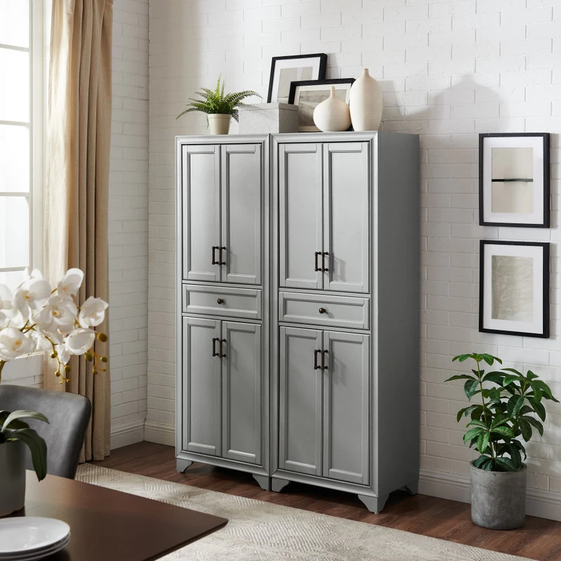 Crosley Tara 2-Piece Pantry Set, Distressed Gray 2 Pantries 10 Crosley Tara 2-Piece Pantry Set, Distressed Gray 2 Pantries - Image 10
