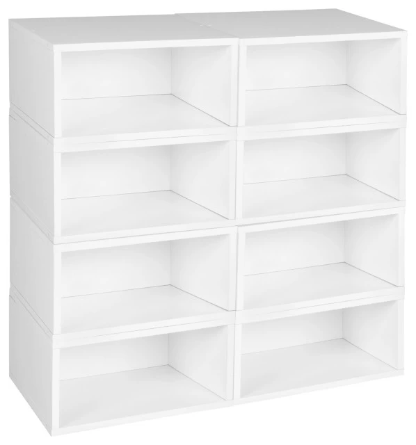Niche Cubo Storage Set, 8 Half Size Cubes, White Wood Grain 1 Niche Cubo Storage Set, 8 Half Size Cubes, White Wood Grain